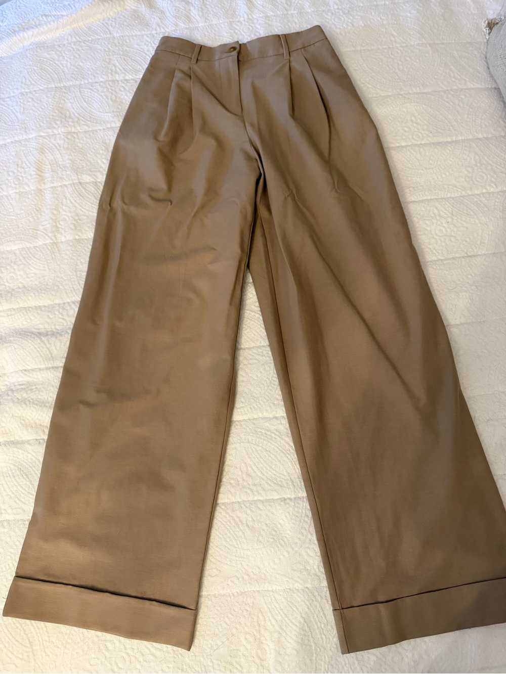lululemon athletica Wide-Leg Pleated Trousers in Taupe Brown NWOT
